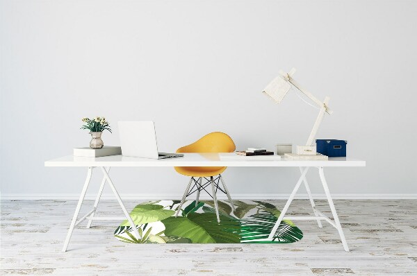 Office chair mat tropical leaves