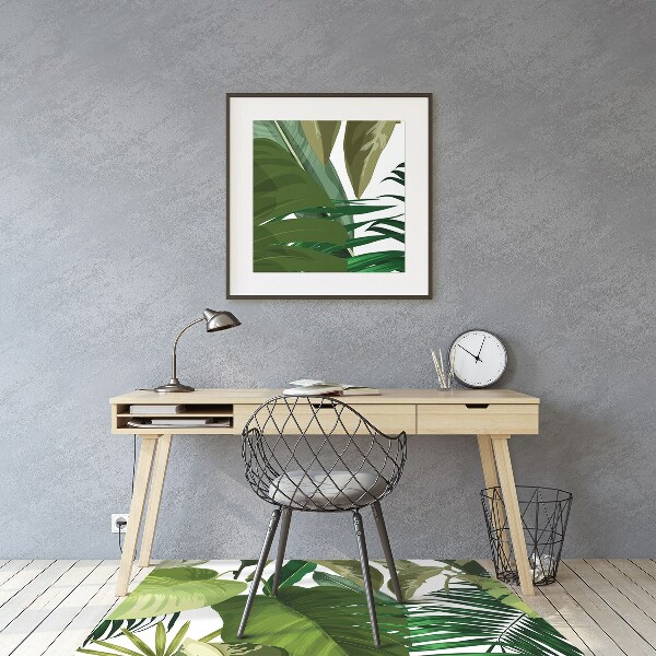 Office chair mat tropical leaves