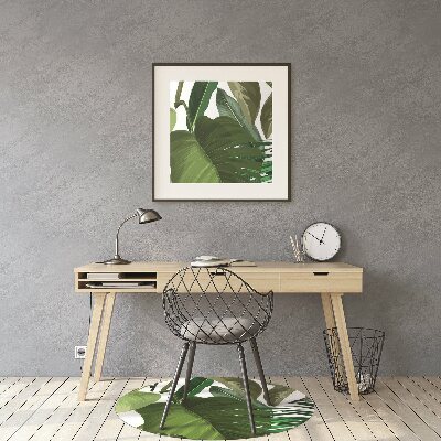 Office chair mat tropical leaves