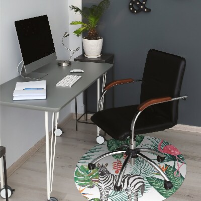 Office chair mat Flaming and zebra