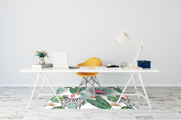 Office chair mat Flaming and zebra