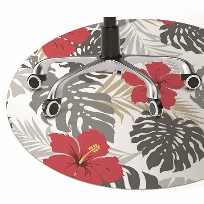 Office chair mat hibiscus