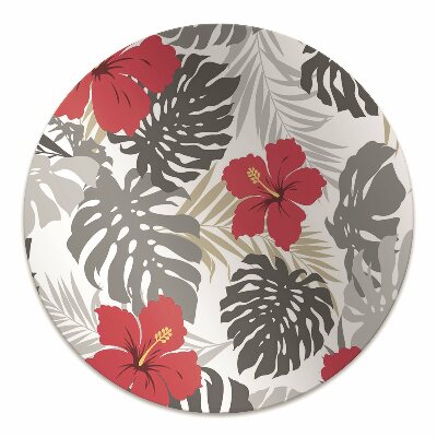 Office chair mat hibiscus