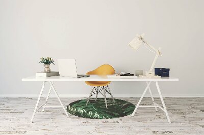 Office chair mat red flowers