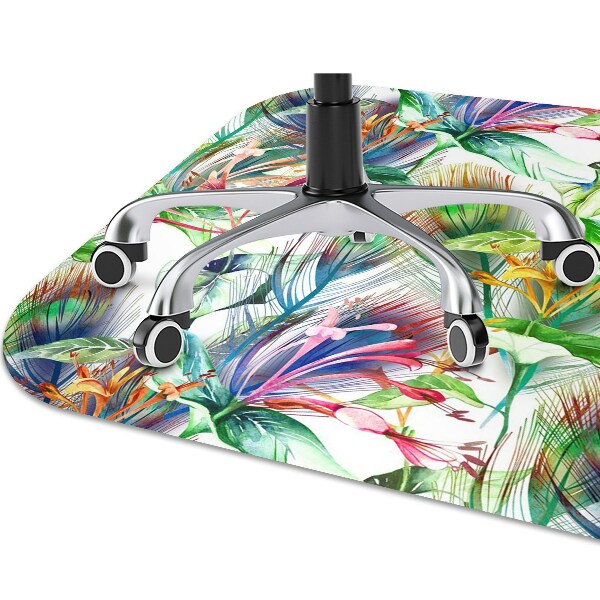 Office chair mat Colorful flowers