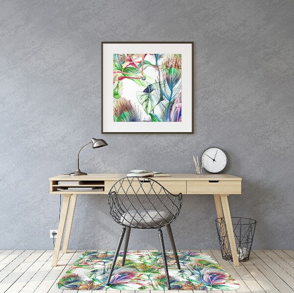 Office chair mat Colorful flowers