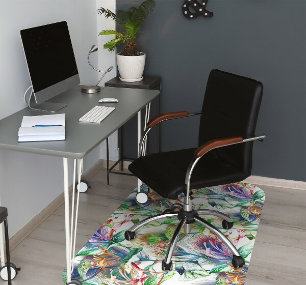 Office chair mat Colorful flowers