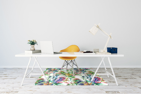 Office chair mat Colorful flowers