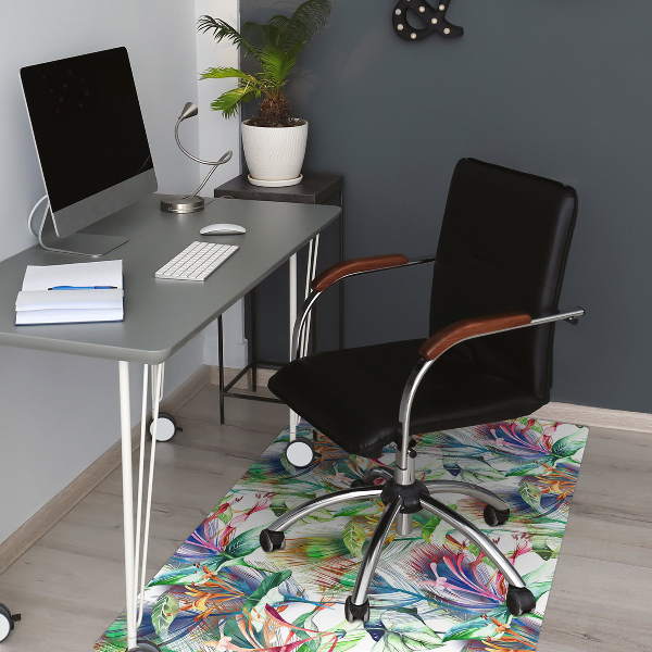 Office chair mat Colorful flowers
