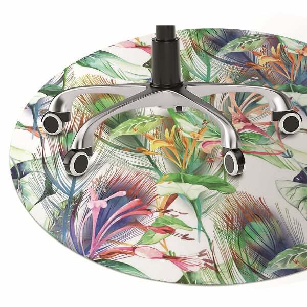 Office chair mat Colorful flowers