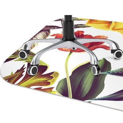 Office chair mat tropical Flowers