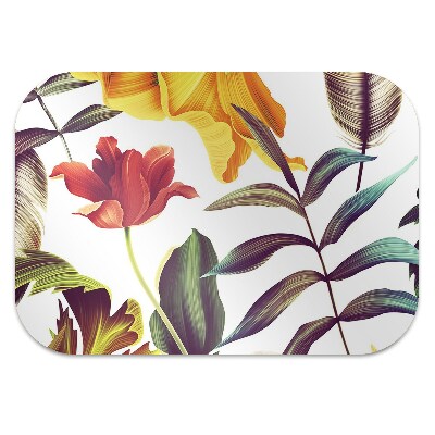 Office chair mat tropical Flowers