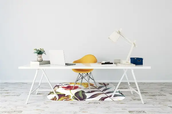Office chair mat tropical Flowers