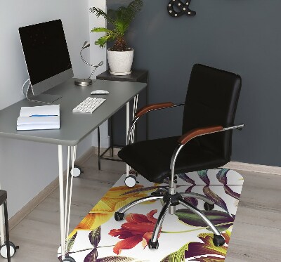 Office chair mat tropical Flowers