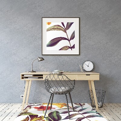 Office chair mat tropical Flowers