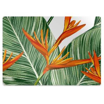 Office chair floor protector palm leaves