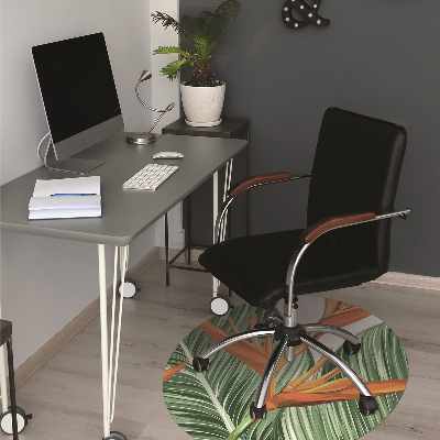 Office chair floor protector palm leaves