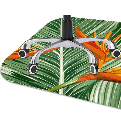 Office chair floor protector palm leaves