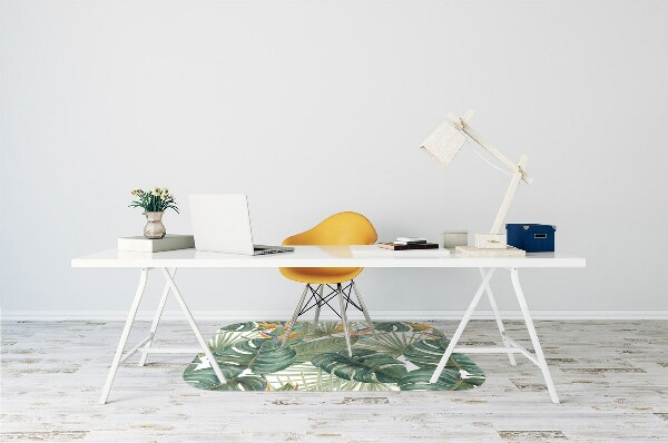 Office chair mat painted leaves
