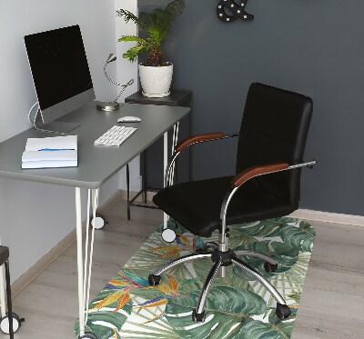 Office chair mat painted leaves