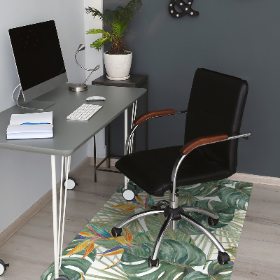 Office chair mat painted leaves
