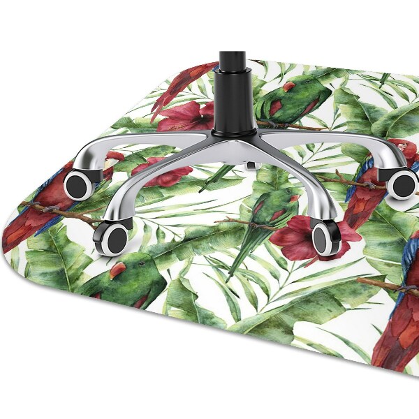 Office chair mat exotic parrots