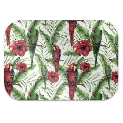 Office chair mat exotic parrots