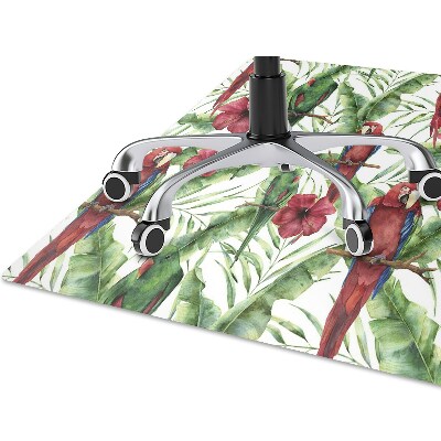 Office chair mat exotic parrots