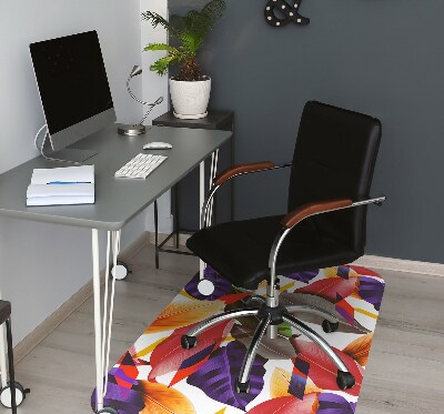 Office chair mat Colorful leaves