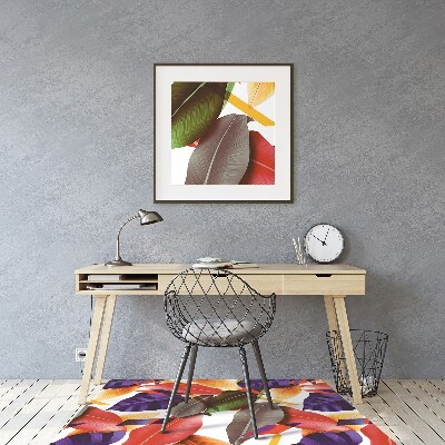 Office chair mat Colorful leaves