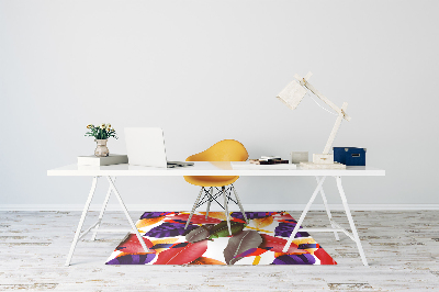 Office chair mat Colorful leaves