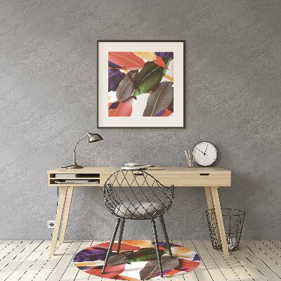 Office chair mat Colorful leaves