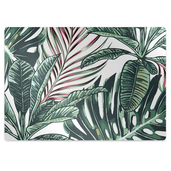 Chair mat floor panels protector Tropical palm