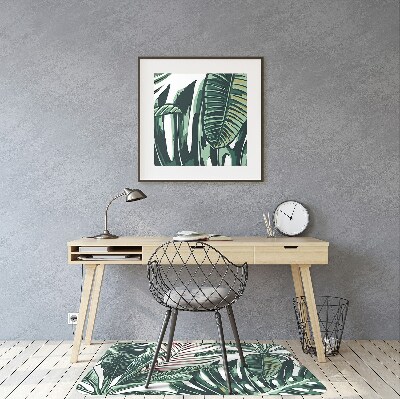 Chair mat floor panels protector Tropical palm