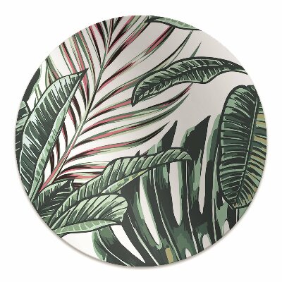 Chair mat floor panels protector Tropical palm