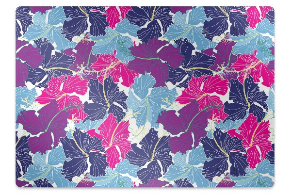 Office chair mat hibiscus