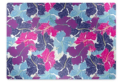 Office chair mat hibiscus