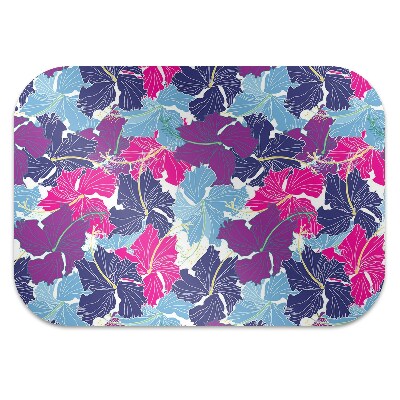 Office chair mat hibiscus