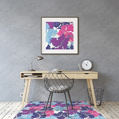 Office chair mat hibiscus