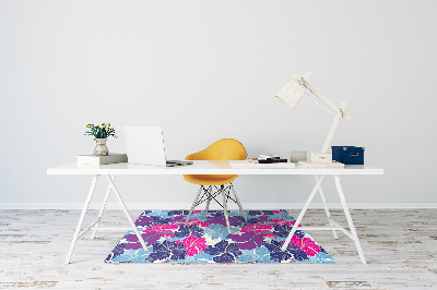 Office chair mat hibiscus