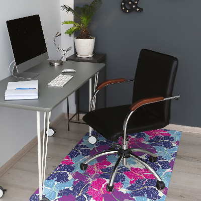 Office chair mat hibiscus