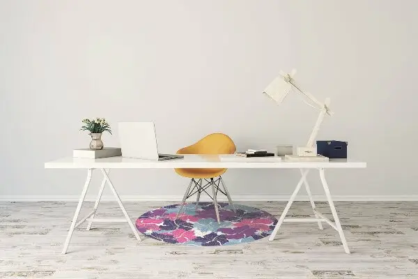 Office chair mat hibiscus