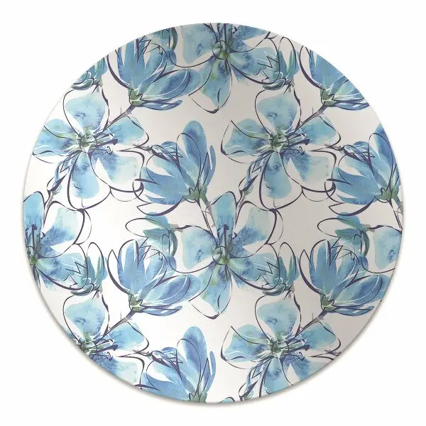 Office chair mat flowers watercolors