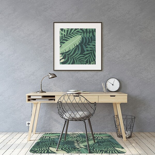 Office chair floor protector palm leaves