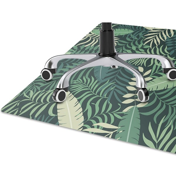 Office chair floor protector palm leaves