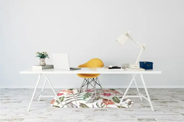 Chair mat floor panels protector Plants and leaves