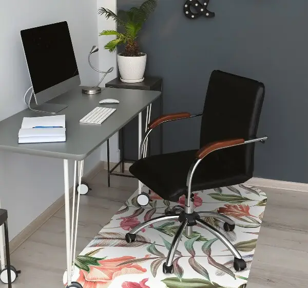 Chair mat floor panels protector Plants and leaves