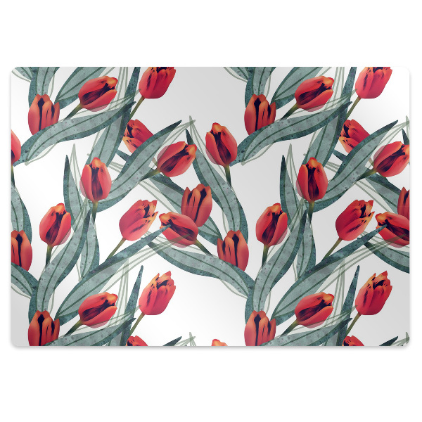 Office chair mat tulips