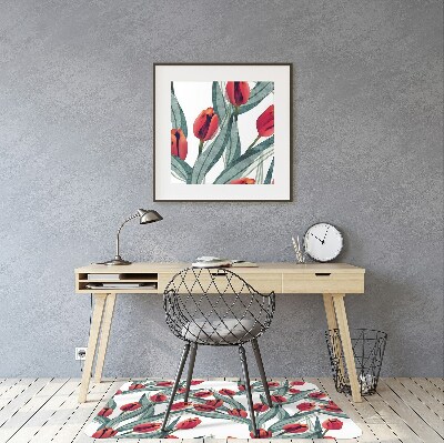 Office chair mat tulips