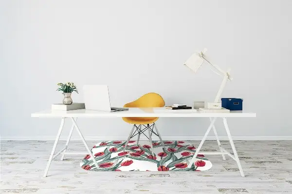 Office chair mat tulips